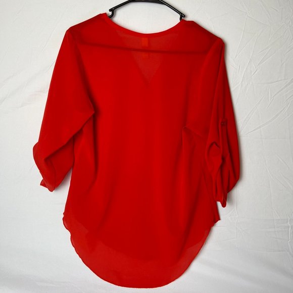 Bee Stitched Red Blouse - Picture 2 of 3